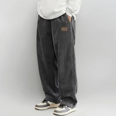 Samfor Men's Comfortable Baggy Corduroy Pants | Relaxed Fit Stretch Waist Trousers for Everyday Wear | Casual Trouser for Man